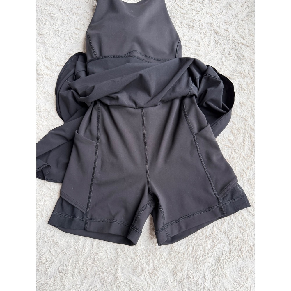 Lululemon Court Crush Dress Black Tennis Exercise Pickleball W1DHYS Size 6 - Picture 8 of 15